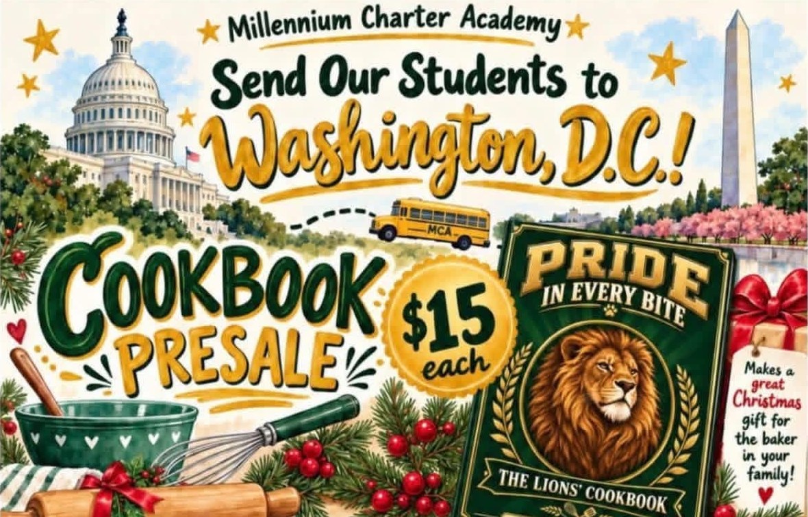 MCA cookbook fundraiser flyer: Send our students to Washington, D.C.